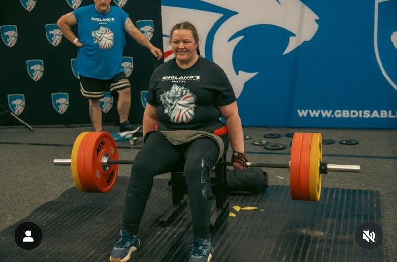 Gemma Kemble-Stephenson participating in power-lifting