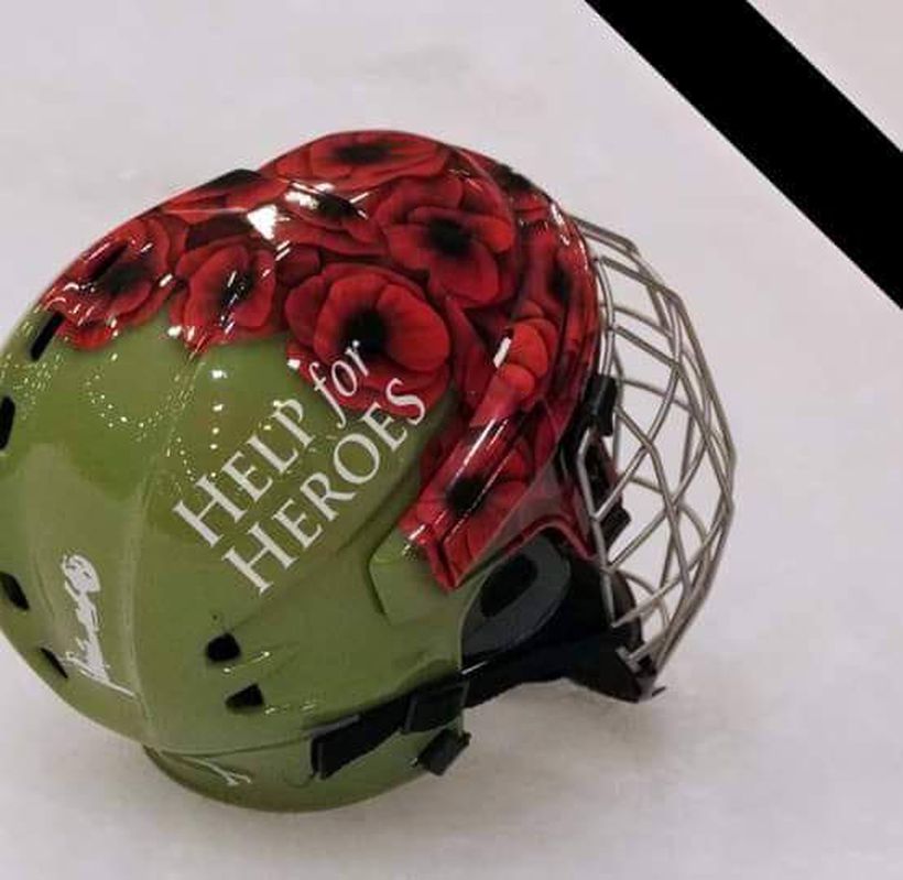 Help for Heroes ice hockey helmet