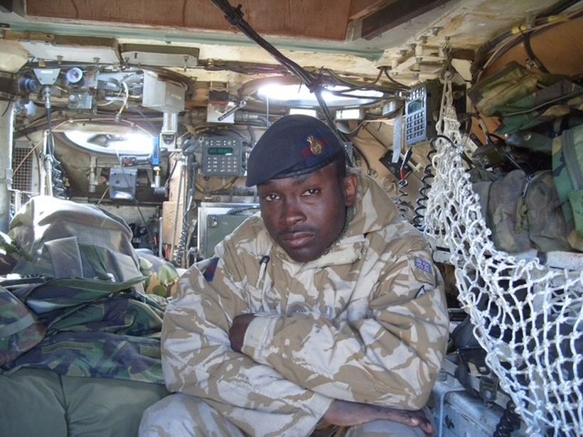 Corie in his military uniform whilst in Afghanistan