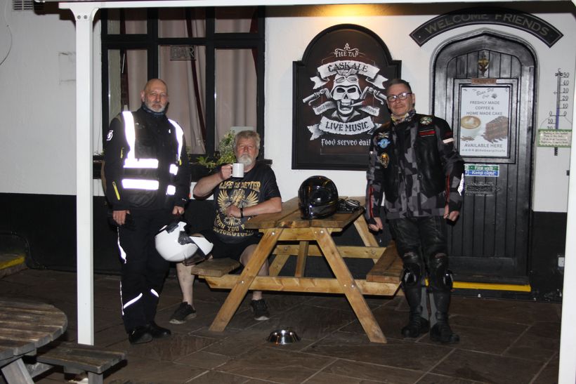 Image shows Keith, Bob and Chris at the start of their challenge