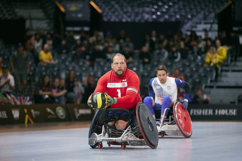 Tom plays wheelchair rugby at the invictus games