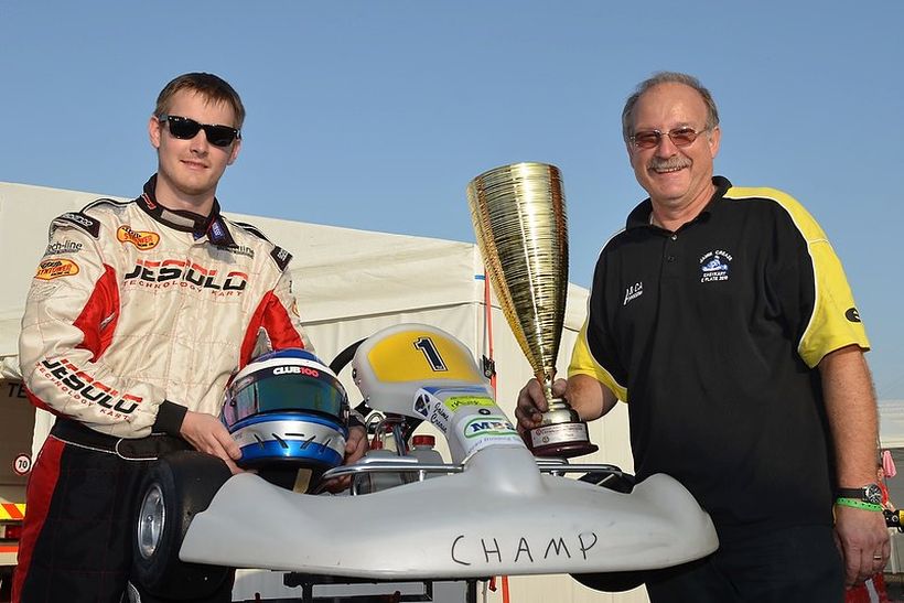 Jamie and Alan with his championship trophy