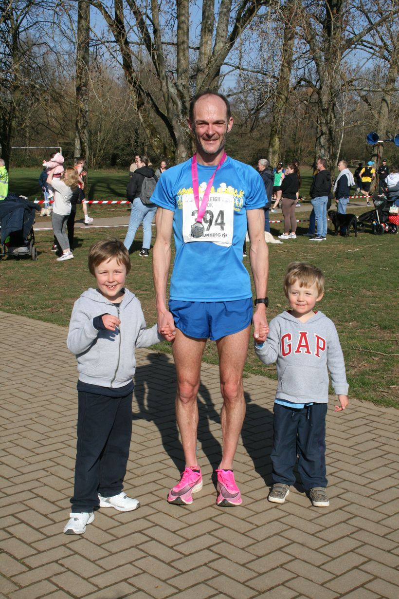 Tristan Cooper with his sons William, six, and Joseph, four