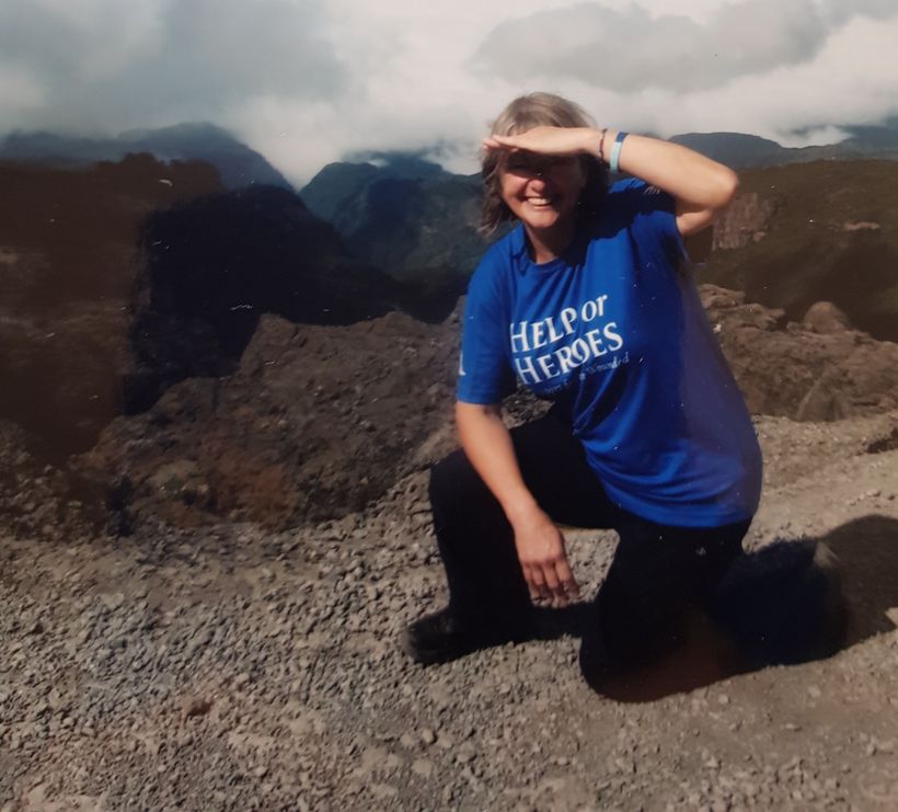 Photo shows Teresa wearing a Help for Heroes T-Shirt