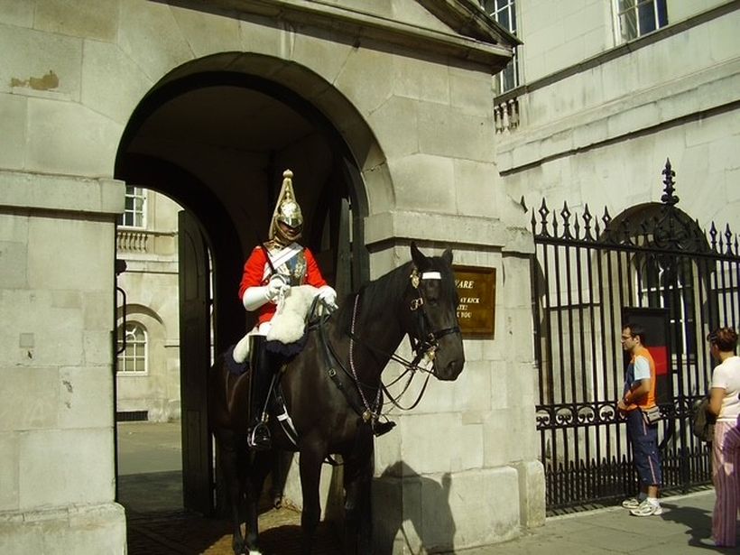 Corie wears his household cavalry uniform on his horse
