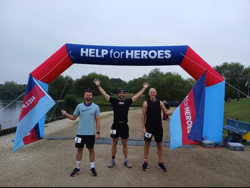 Runners at the Heroes 10K finish line