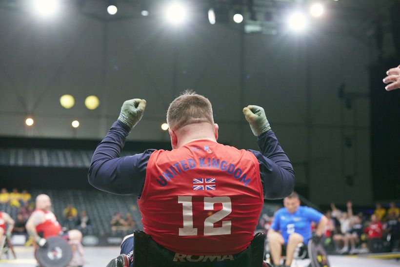 Jordan on the wheelchair rugby team at the Invictus Games