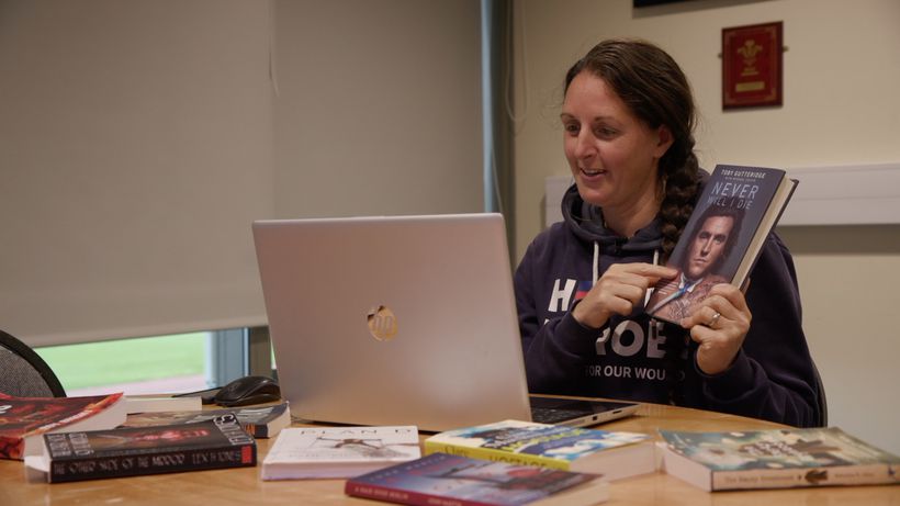 Sarah hosts the book club online 3 times a month