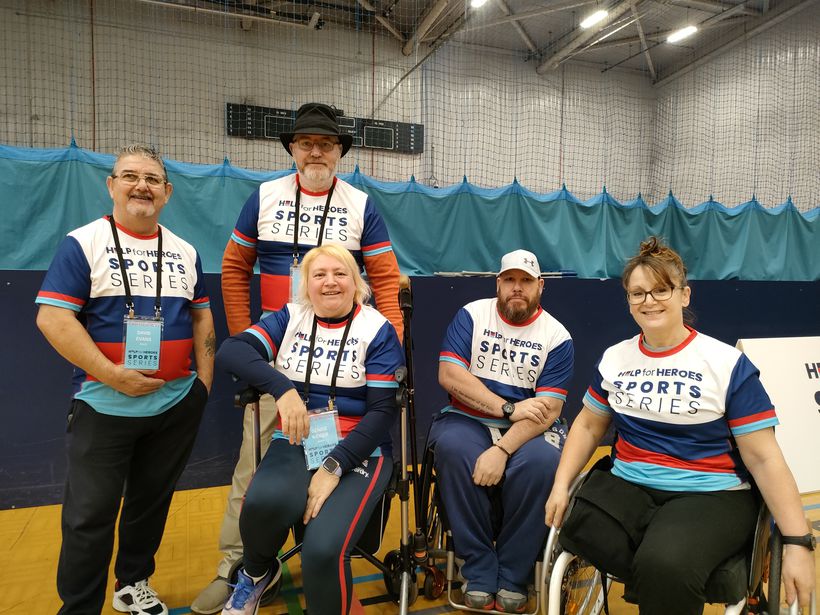 Group shot of veterans at the sports event.