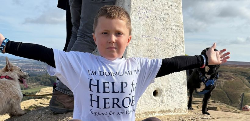 Image shows Freddie wearing a Help for Heroes T-shirt