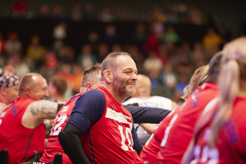 Paul competes as part of the Invictus Wheelchair Rugby team