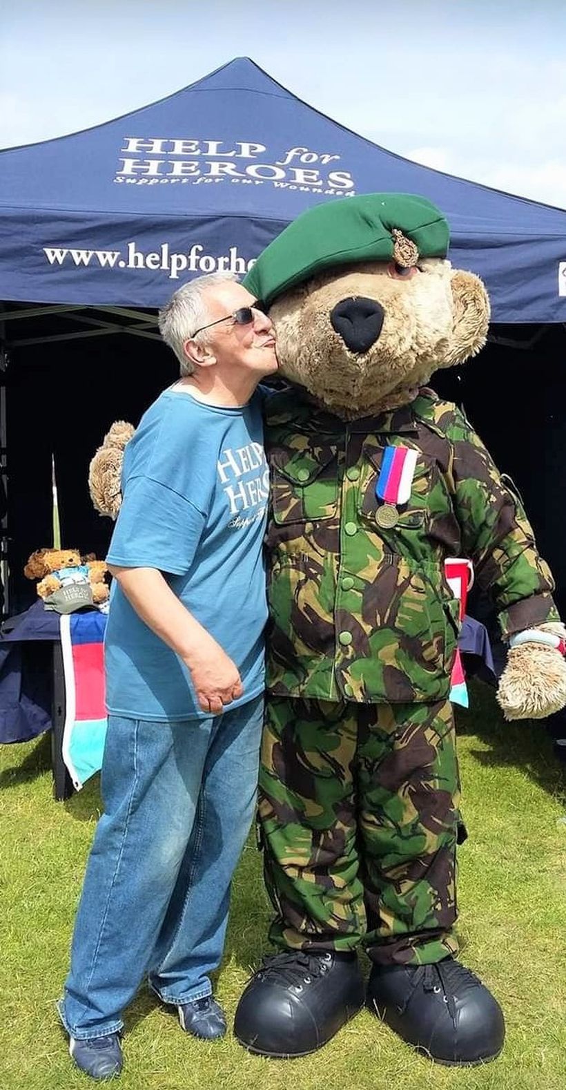 Karen's Dad, Brian, with Hero Bear