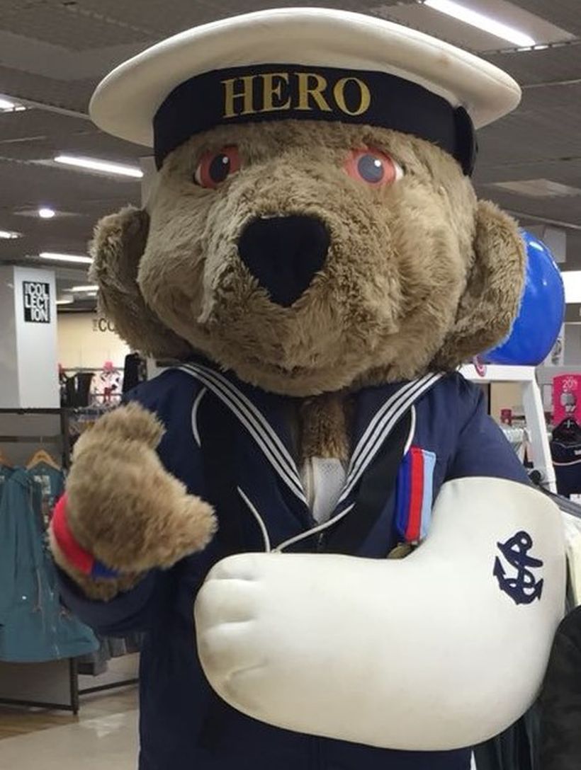 Jane Davies volunteering as Hero Bear