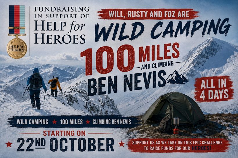 Image shows the Charity logo, with mountains in the background
