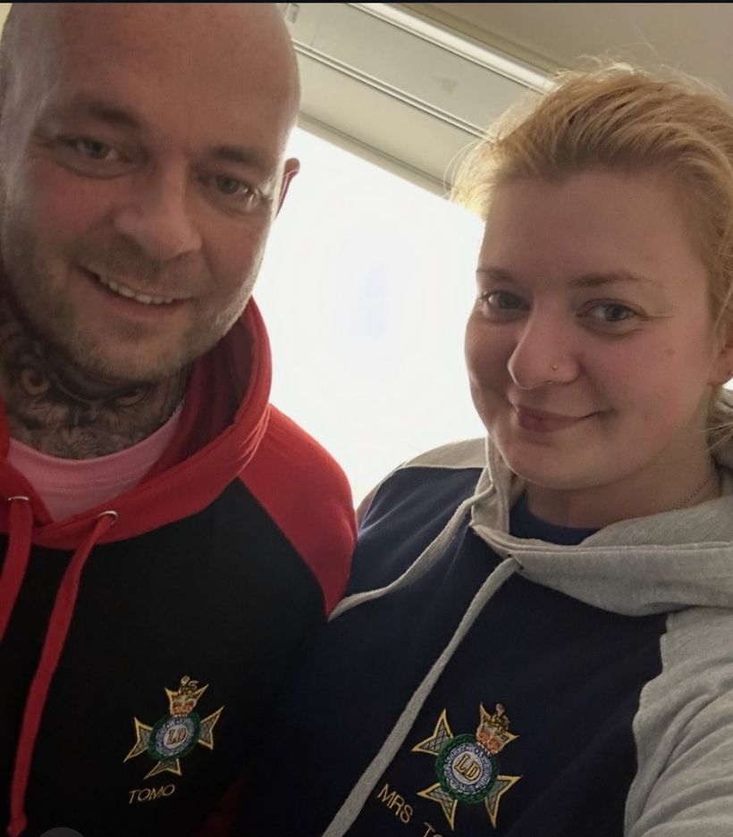 Photo shows Dan Thomson on the left, Becca Thomson on the right