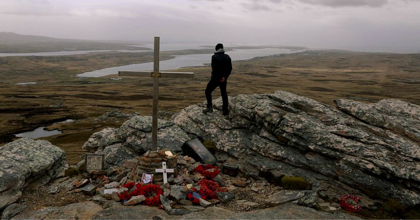 A grave on the Falkland Islands marking those who fell in the c