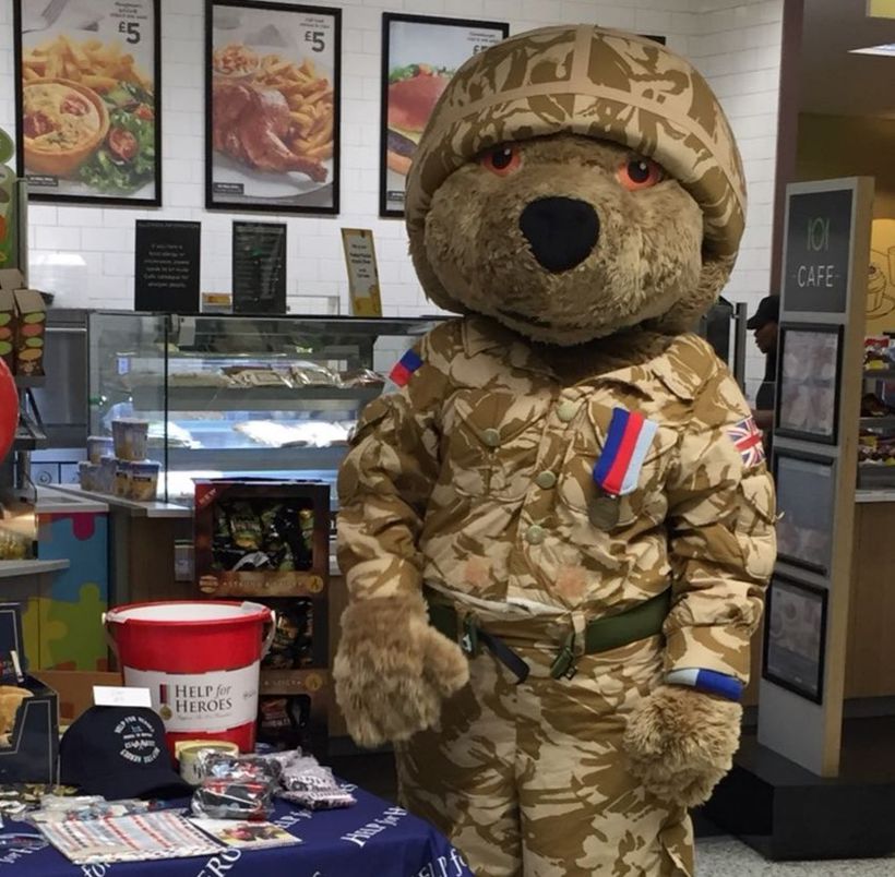 Jane Davies volunteering as Hero Bear