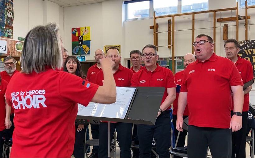 Gary sings with other veterans in the Help for Heroes choir