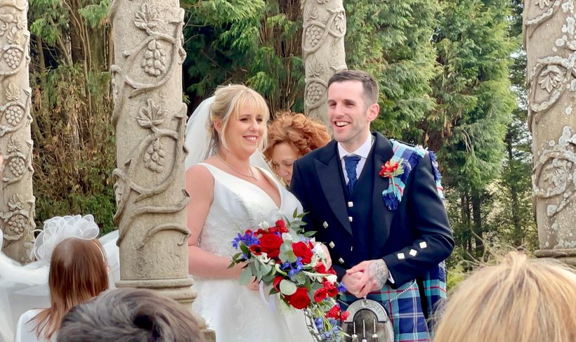 Army veteran and Paralympic Kieran Wood and wife Claire Bertie