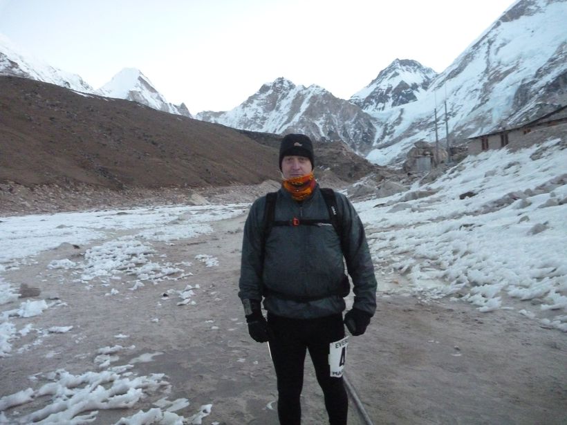 Rob stands with the Everest peaks behind him