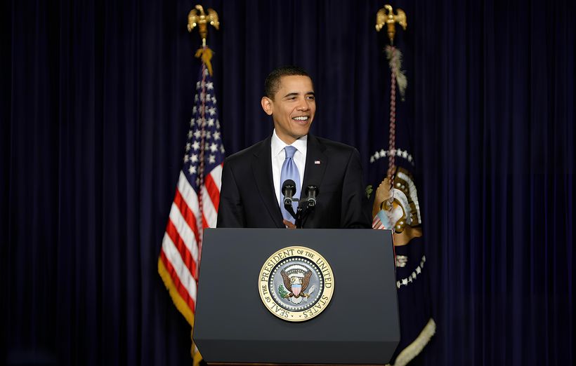 President Obama making a speech