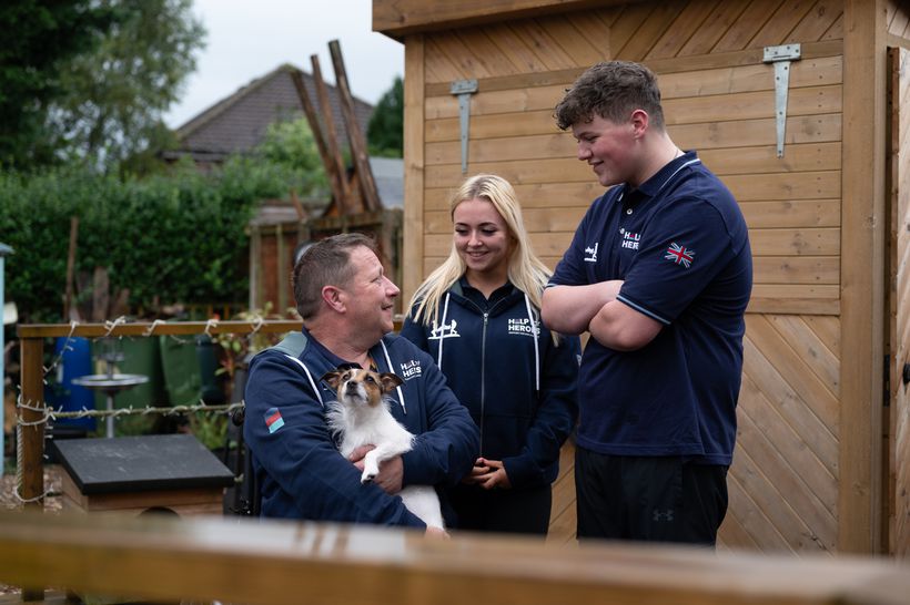 Veteran Will with daughter Aleesha, son Jack and dog Callie