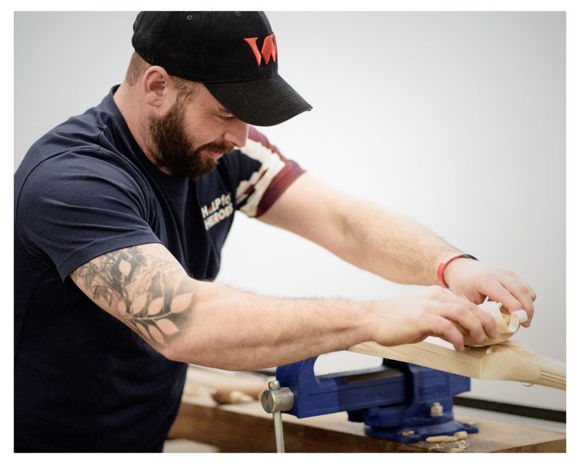 Veteran creating cricket bat