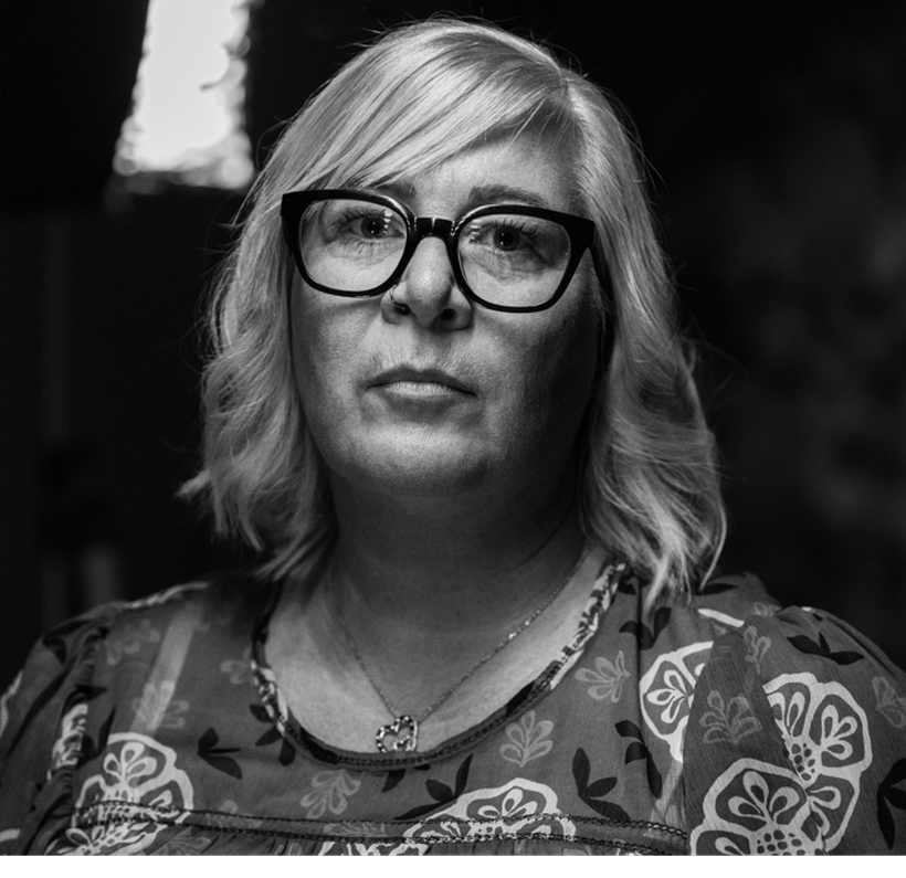 Caroline looking straight to camera