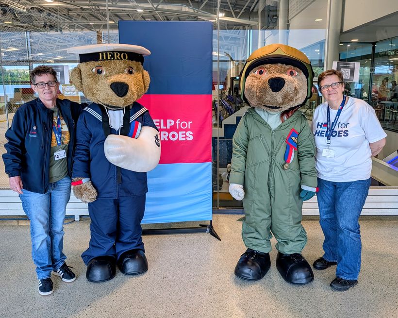 Paula Allen (far left) and Sarah Hawkins (far right)