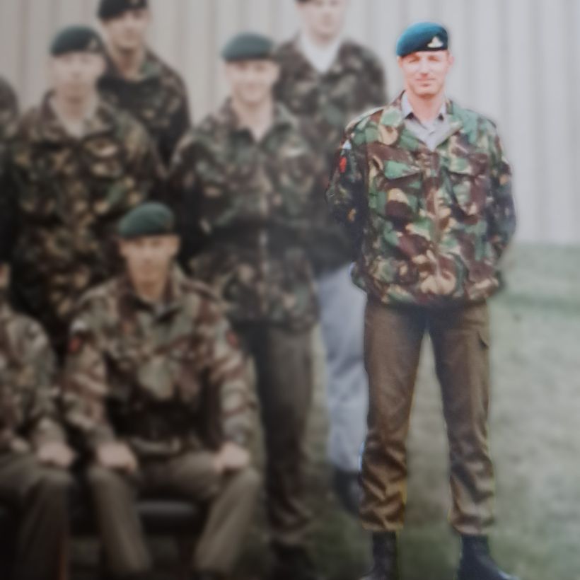Martin in uniform with his special forces unit