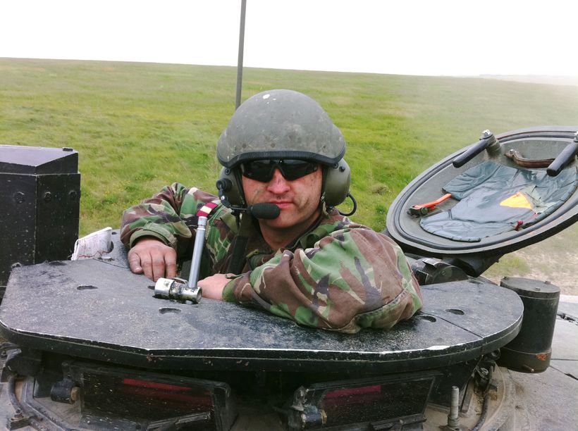 Mark Hepworth during service in a tank